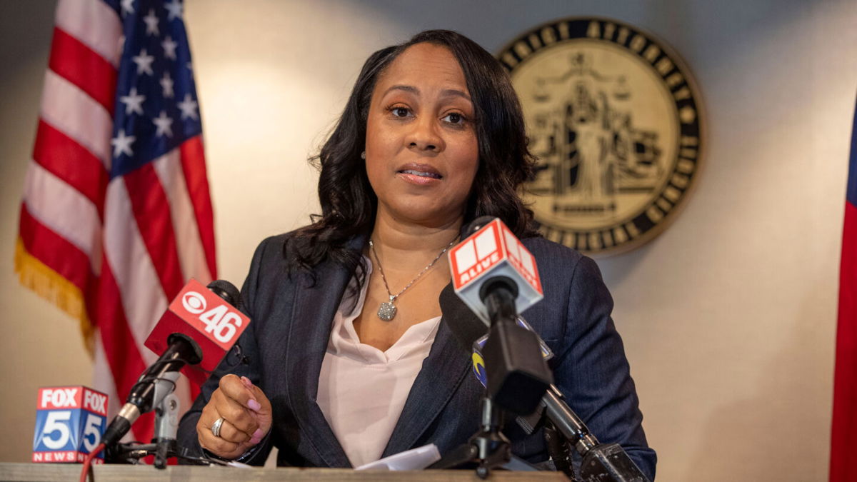 <i>Alyssa Pointer/Atlanta Journal-Constitution via AP</i><br/>Accused violent felons are eligible for release in Georgia due to backlog. Fulton County District Attorney Fani Willis says her office is dealing with 