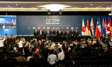 China has applied to join a major Asia-Pacific trade partnership that the United States ditched several years ago. Pictured is the signing ceremony of the Comprehensive and Progressive Agreement for Trans-Pacific Partnership in Chile in 2018.