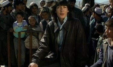 Christiane Amanpour is seen reporting from Afghanistan for CNN in the 1990s.