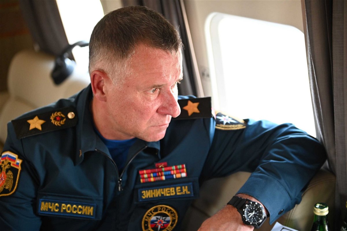 <i>Aleksey Nikolskyi/Sputnik/AP</i><br/>Russian Emergencies Minister Yevgeny Zinichev has died during training exercises in the Arctic. Zinichev is seen here in this file photo from August 6