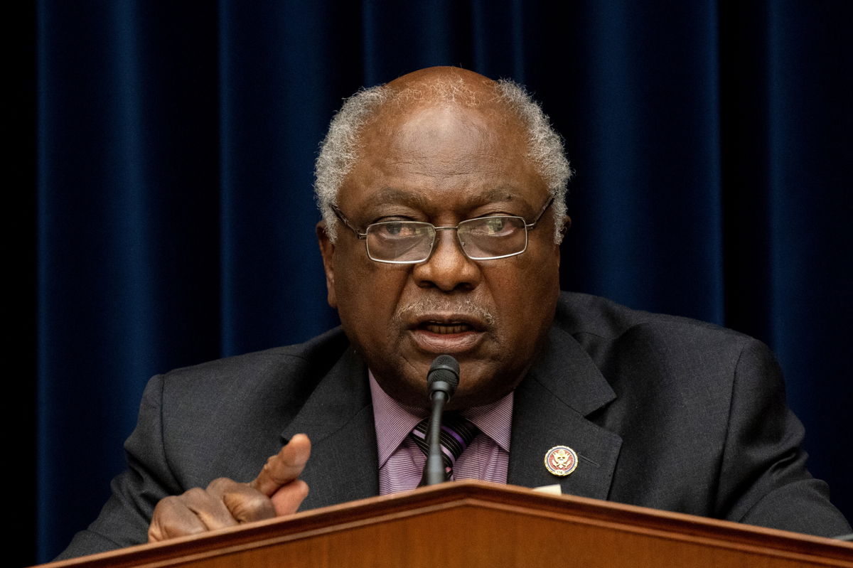 <i>Getty Images</i><br/>Representative James Clyburn speaks during a House Select Subcommittee on the Coronavirus Crisis hearing in the Rayburn House Office Building on Capitol Hill on May 19. Clyburn said that there is a 