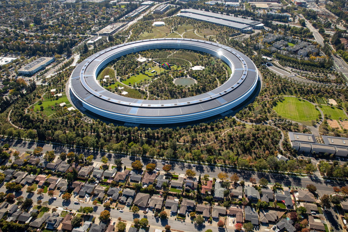 <i>Sam Hall/Bloomberg/Getty Images</i><br/>Apple is expected to unveil its new iPhone 13 at a flashy event on Tuesday. Pictured is the Apple Park campus in Cupertino