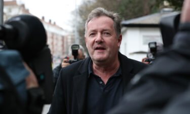 Piers Morgan speaks to reporters outside his London home