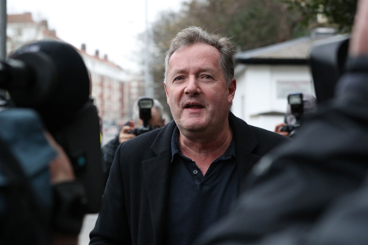 <i>Jonathan Brady/PA/Getty Images</i><br/>Piers Morgan speaks to reporters outside his London home
