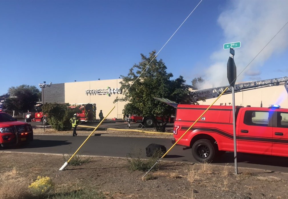 Smoke rises from Fitness 1440 gym in NE Bend in Oct. 6 fire