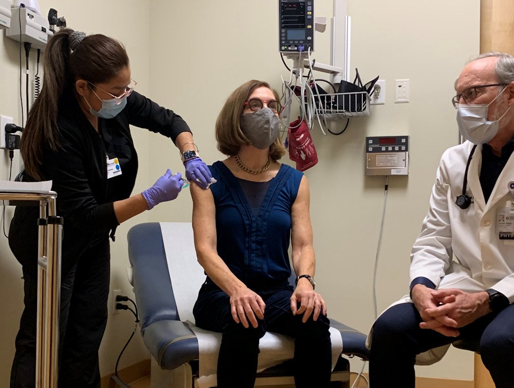 Gov Kate Brown gets COVID-19 booster shot, flu vaccine Tuesday in Salem