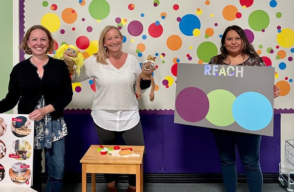 The staff at REACH is anxious to reach its capacity of 49 at its new childcare facility adjacent to the Opportunity Foundation in Redmond Left to right: Rhiannon Safford, development director; Jenny McKenzie, executive director, and Gale Stoner, lead teacher
