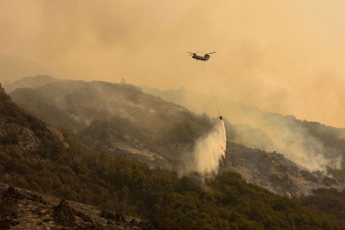<i>PATRICK T. FALLON/AFP/Getty Images</i><br/>As fire crews work to contain the KNP Complex Fire that has destroyed many of California's iconic sequoia trees