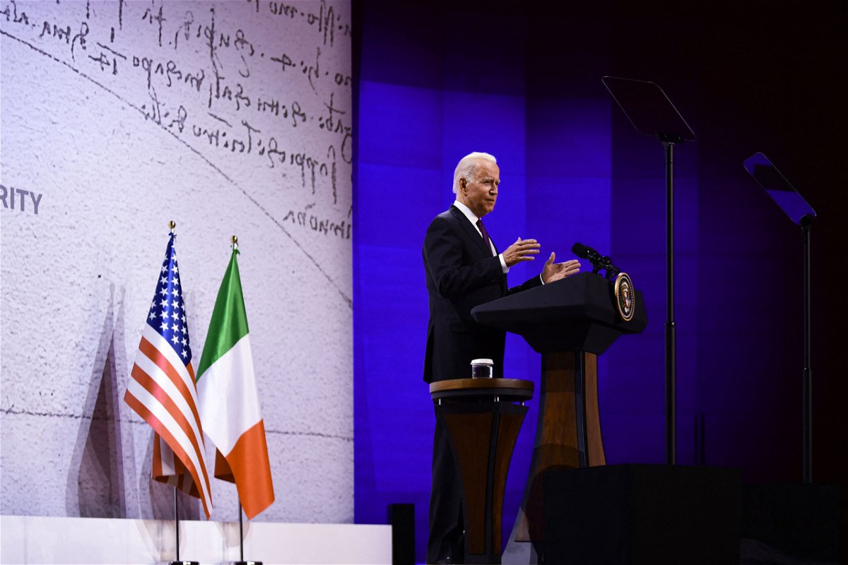 <i>Brendan Smialowski/AFP/Getty Images</i><br/>US President Joe Biden addresses a press conference at the end of the G20 of World Leaders Summit on October 31