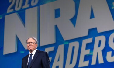 New York Attorney General Letitia James tore into the National Rifle Association after it reelected its longtime leader Wayne LaPierre. LaPierre is shown here prior to a speech by US President Donald Trump at the National Rifle Association (NRA) Annual Meeting at Lucas Oil Stadium in Indianapolis