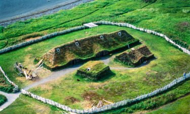 This is a reconstructed Viking Age building adjacent to the site of L'Anse aux Meadows site in Newfoundland