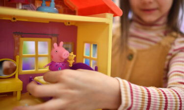 Peppa Pig toys are shown in Nuremberg