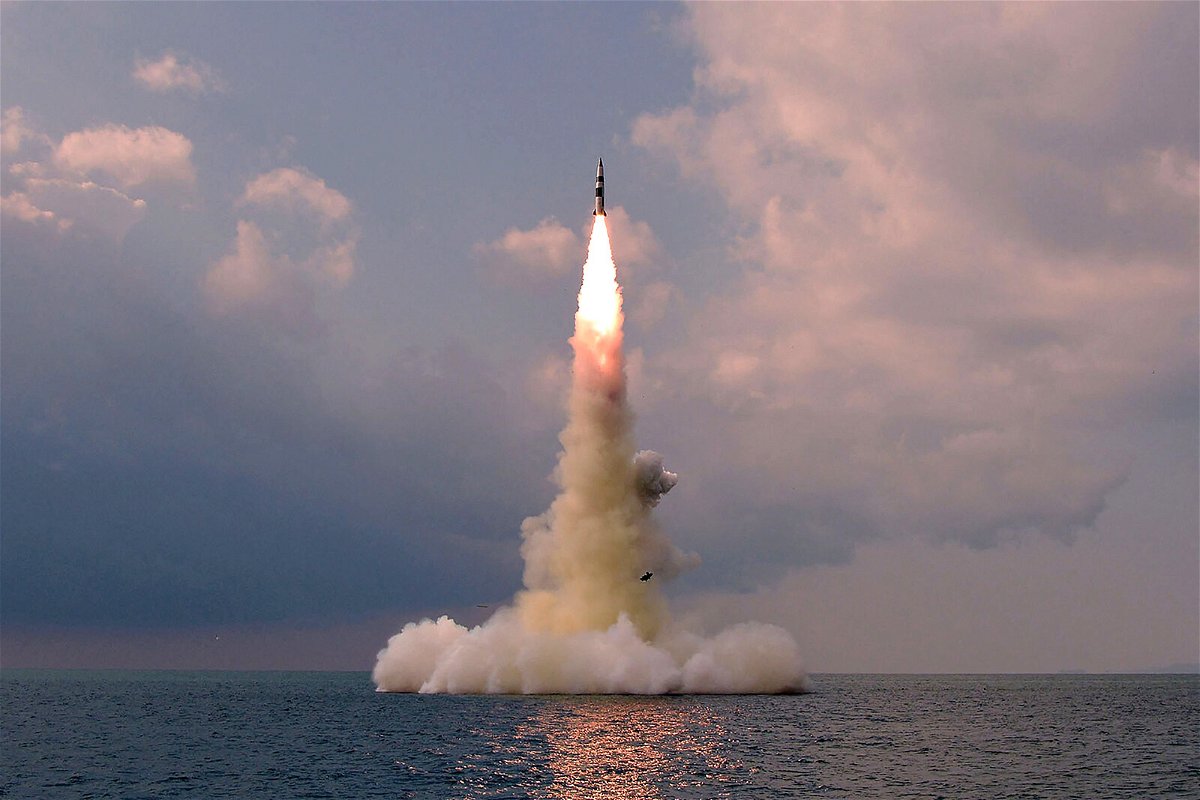<i>KCNA/AFP/Getty Images</i><br/>North Korea's official Korean Central News Agency (KCNA) said a new type of submarine-launched ballistic missile was test-fired from an undisclosed location on October 19.