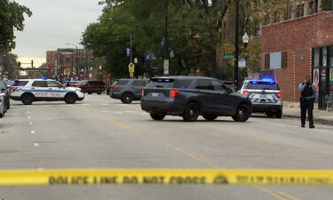 The scene at Wendell Phillips Academy High School