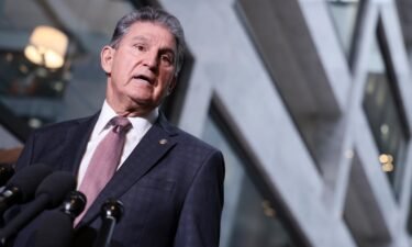 Sen. Joe Manchin (D-WV) speaks at a press conference outside his office on Capitol Hill on October 06
