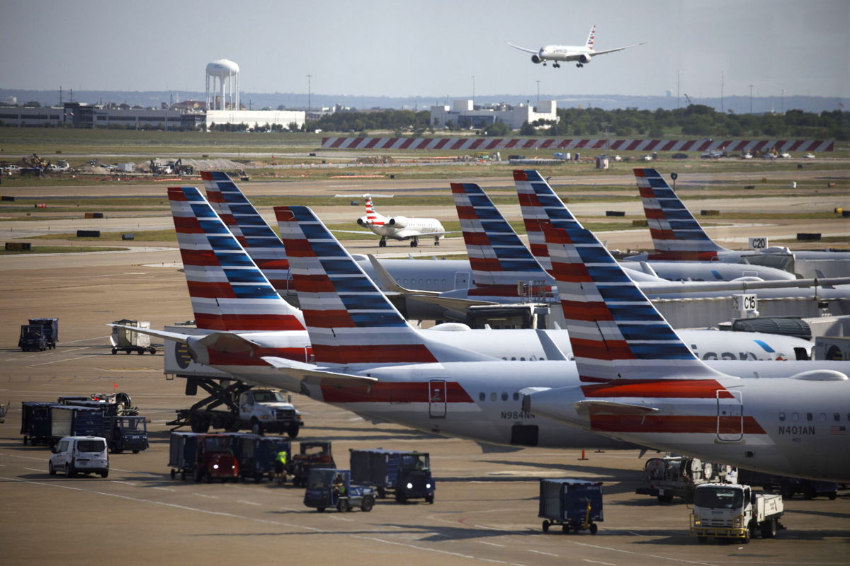 <i>Patrick T. Fallon/Bloomberg/Getty Images</i><br/>American Airlines canceled hundreds of flights during the weekend