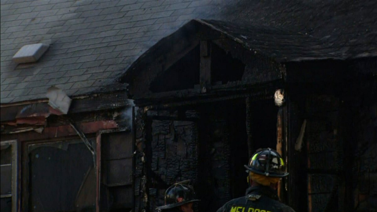 <i>WBZ</i><br/>A burned-out home in Melrose