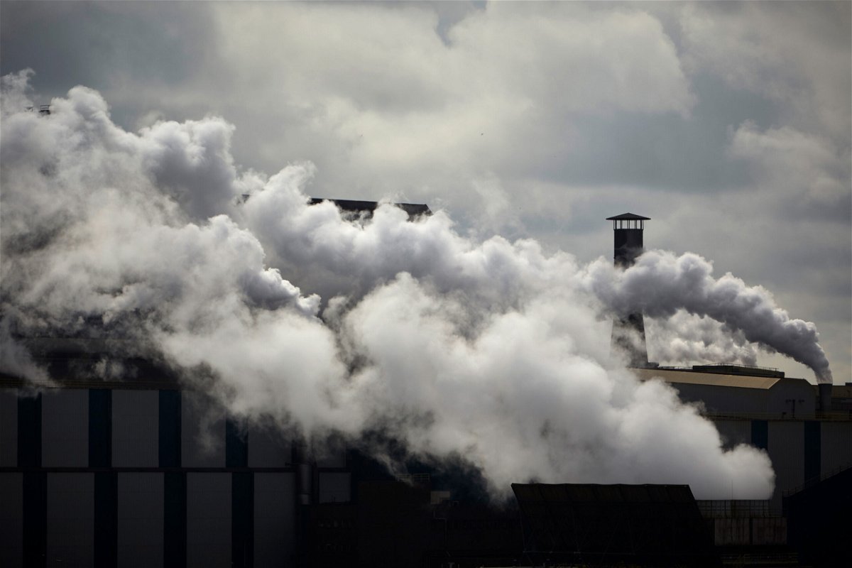 <i>Pierre Crom/Getty Images</i><br/>The concentration of carbon dioxide (CO2) in 2020 was 149% higher than levels before industrialization. Fumes from the Tata Steel plant are seen on August 20