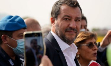 Matteo Salvini appears outside Palermo's court in Italy on Saturday