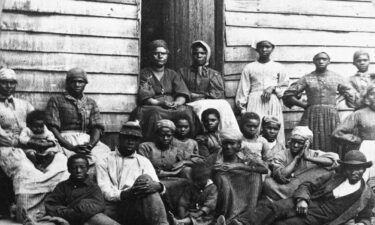A portrait of Civil War-era fugitive slaves who were emancipated upon reaching the North in the mid-1860s are seen.