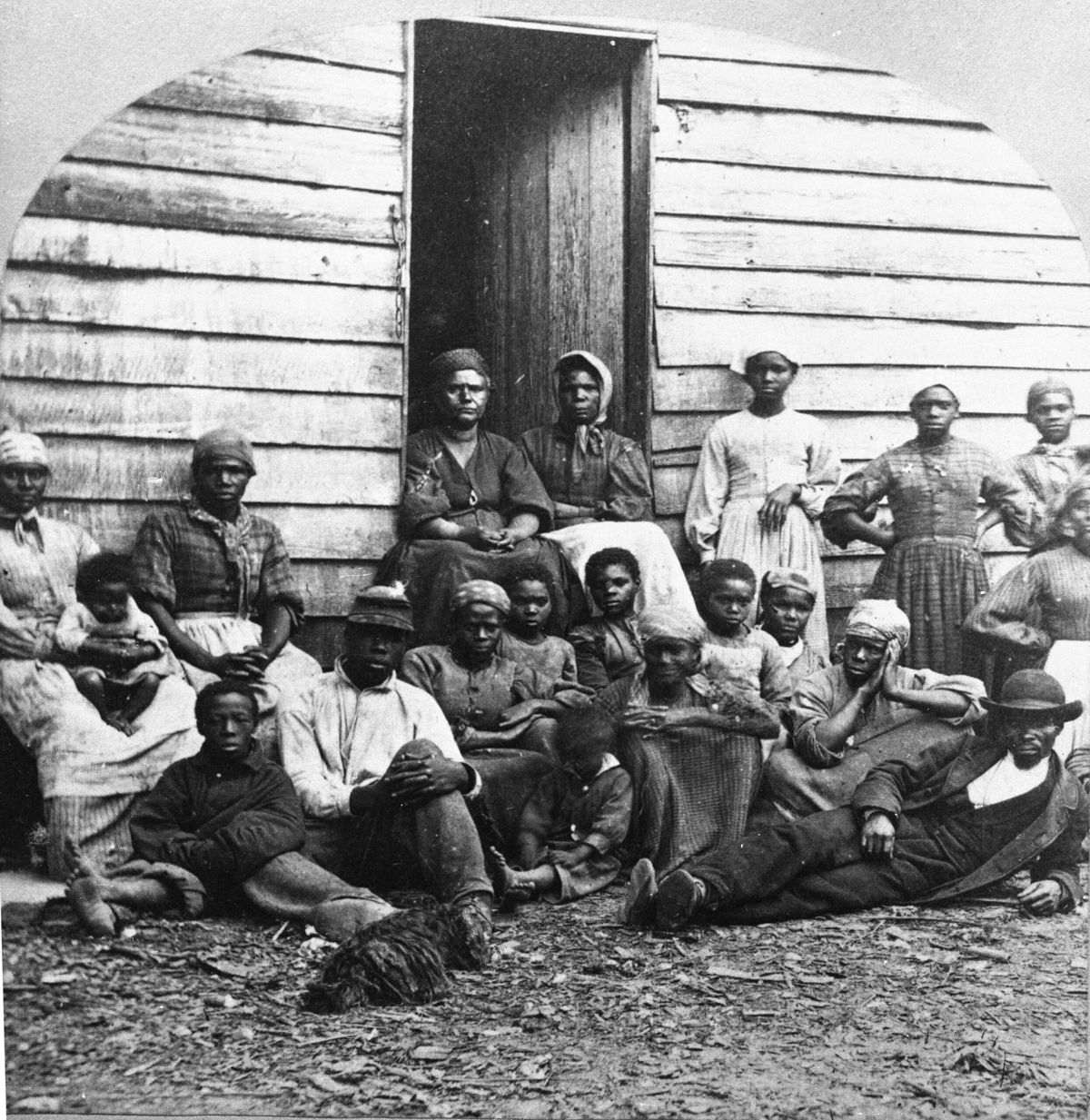 <i>Hulton Archive/Getty Images</i><br/>A portrait of Civil War-era fugitive slaves who were emancipated upon reaching the North in the mid-1860s are seen.