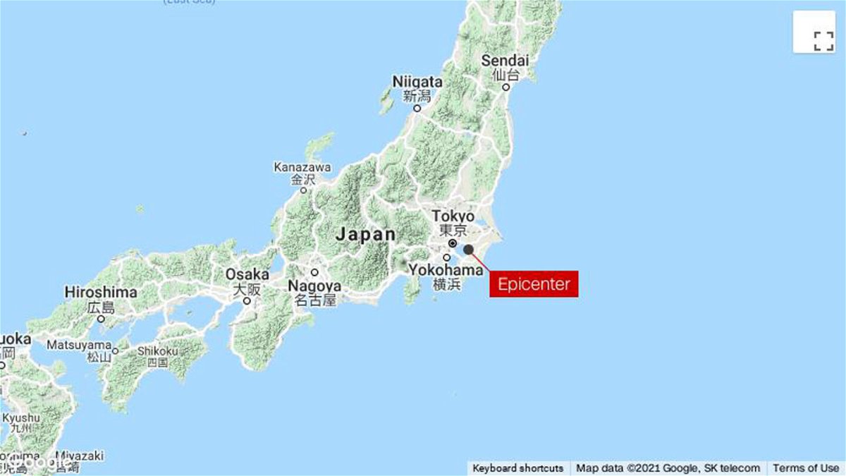 <i>Google</i><br/>An earthquake of 5.9 magnitude struck Japan's northwestern Chiba Prefecture