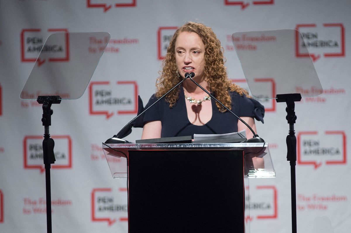 <i>Mark Sagliocco/Getty Images</i><br/>Facebook Oversight Board member and PEN America CEO Suzanne Nossel emphasized that the platform must do a better job with transparency. Nossel is shown here speaking at the 14th Annual PEN World Voices Festival at The Great Hall at Cooper Union on April 22