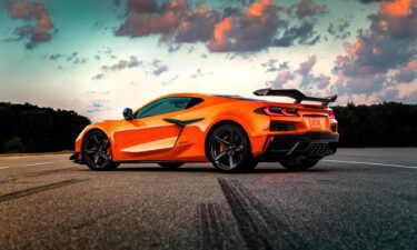 The new Corvette Z06 has larger intakes to provide more air for its 670 horsepower engine and the large wing provides downward air pressure on its back tires.