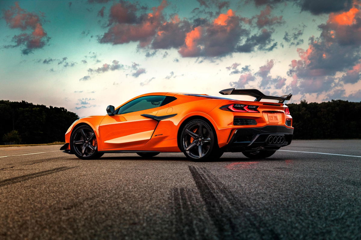 <i>General Motors</i><br/>The new Corvette Z06 has larger intakes to provide more air for its 670 horsepower engine and the large wing provides downward air pressure on its back tires.