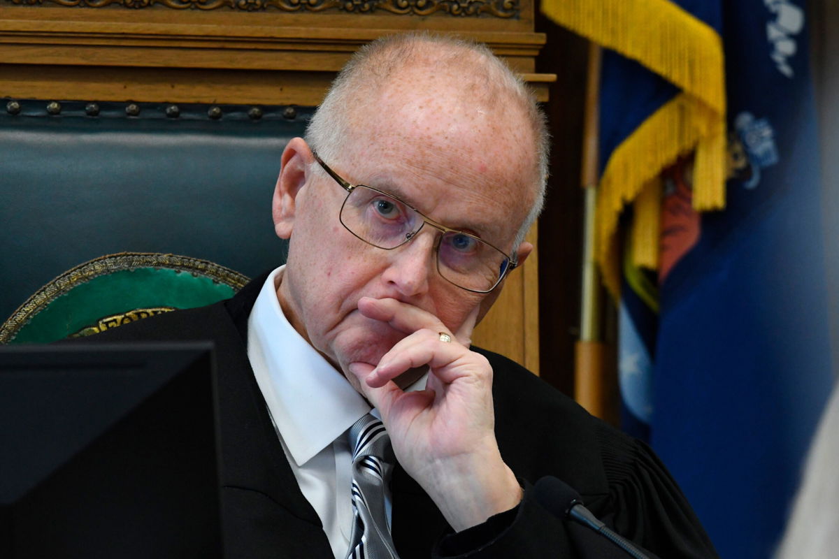 <i>Mark Hertzberg/Pool/AP</i><br/>Circuit Court Judge Bruce Schroeder listens during the pretrial hearing of Kyle Rittenhouse in Kenosha Circuit Court on October 25 in Kenosha