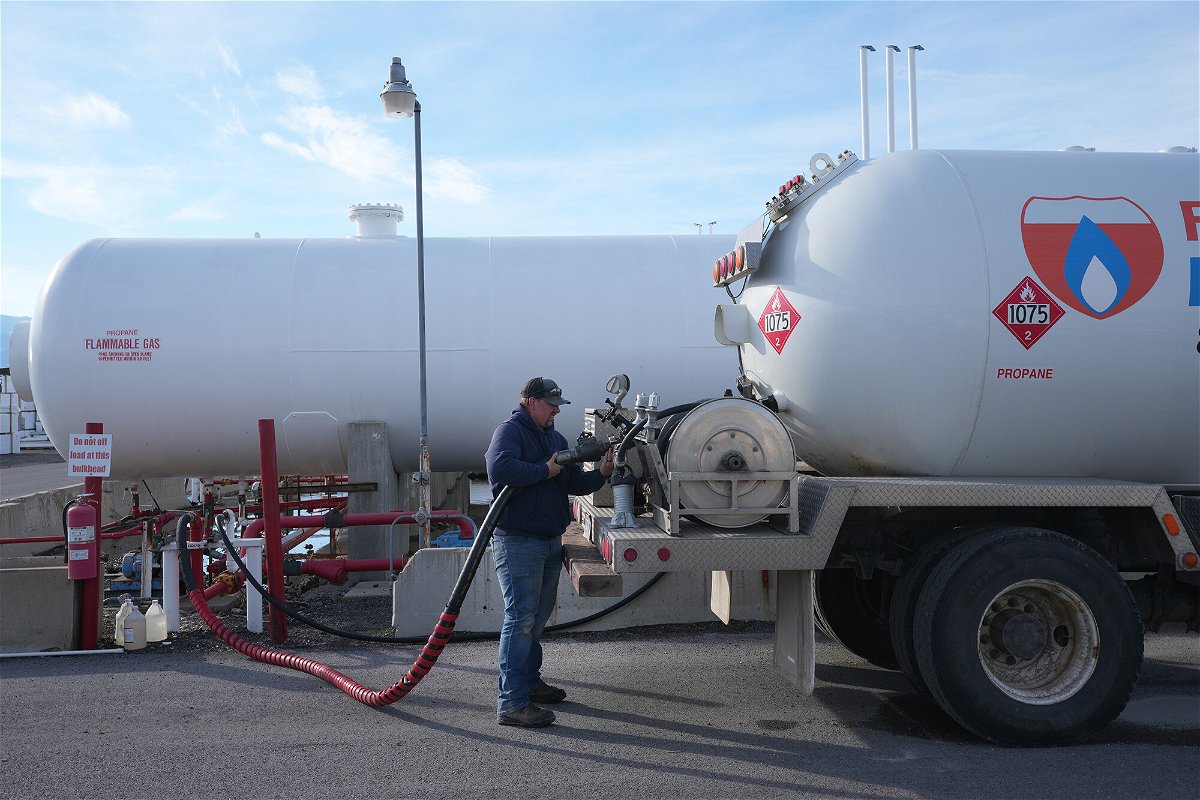 <i>George Frey/Bloomberg/Getty Images</i><br/>Retail natural gas prices are expected to hit the highest levels since the winter of 2005-2006. A worker here fills a propane delivery truck in Springville
