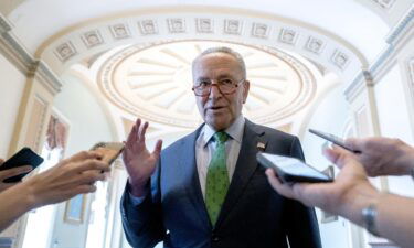 Senate Majority Leader Chuck Schumer warned on Tuesday that action must be taken soon to avert a debt limit crisis. Schumer is shown here at the U.S. Capitol in Washington