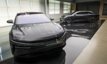 Lucid Air prototype electric vehicles