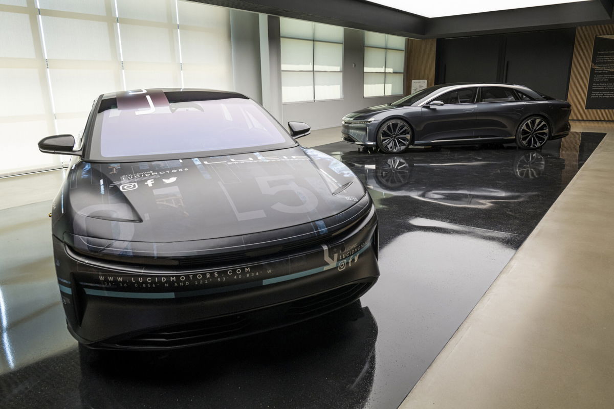 <i>David Paul Morris/Bloomberg/Getty Images</i><br/>Lucid Air prototype electric vehicles