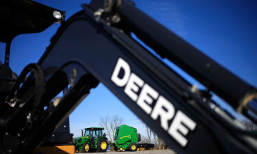 A John Deere worker who was walking to the picket line on October 27 in Milan