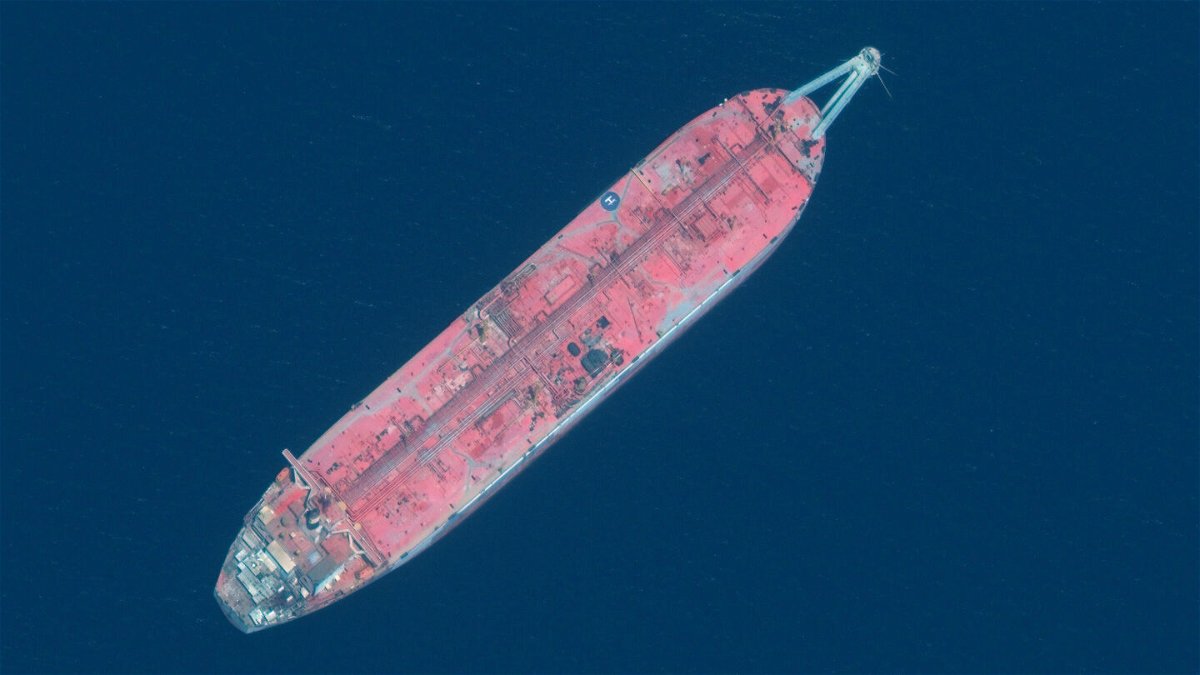 <i>Maxar Tech/AFP via Getty Images</i><br/>The FSO Safer tanker has been left unmaintained for more than six years off the Yemeni port of Ras Isa.