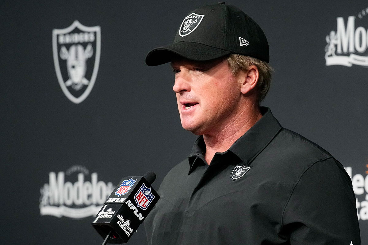 <i>Rick Scuteri/AP</i><br/>Las Vegas Raiders head coach Jon Gruden