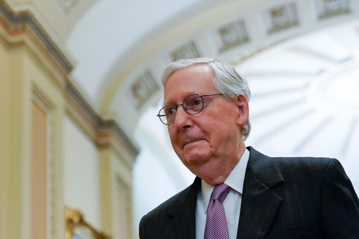 <i>Patrick Semansky/AP</i><br/>Senate Minority Leader Mitch McConnell is doubling down on his months-long threats to block any efforts to hike the debt ceiling