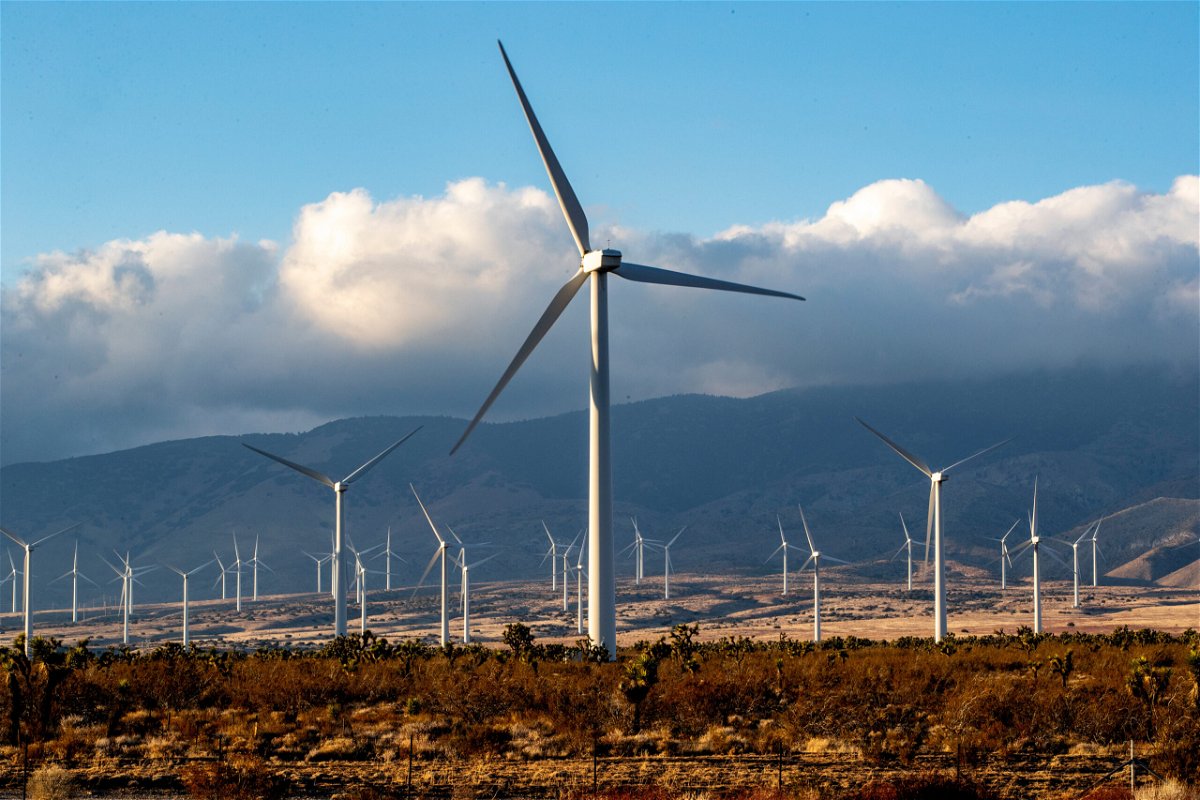 <i>Gina Ferazzi/Los Angeles Times/Getty Images</i><br/>Wind turbines near the Tehachapi Mountains on in Rosamond