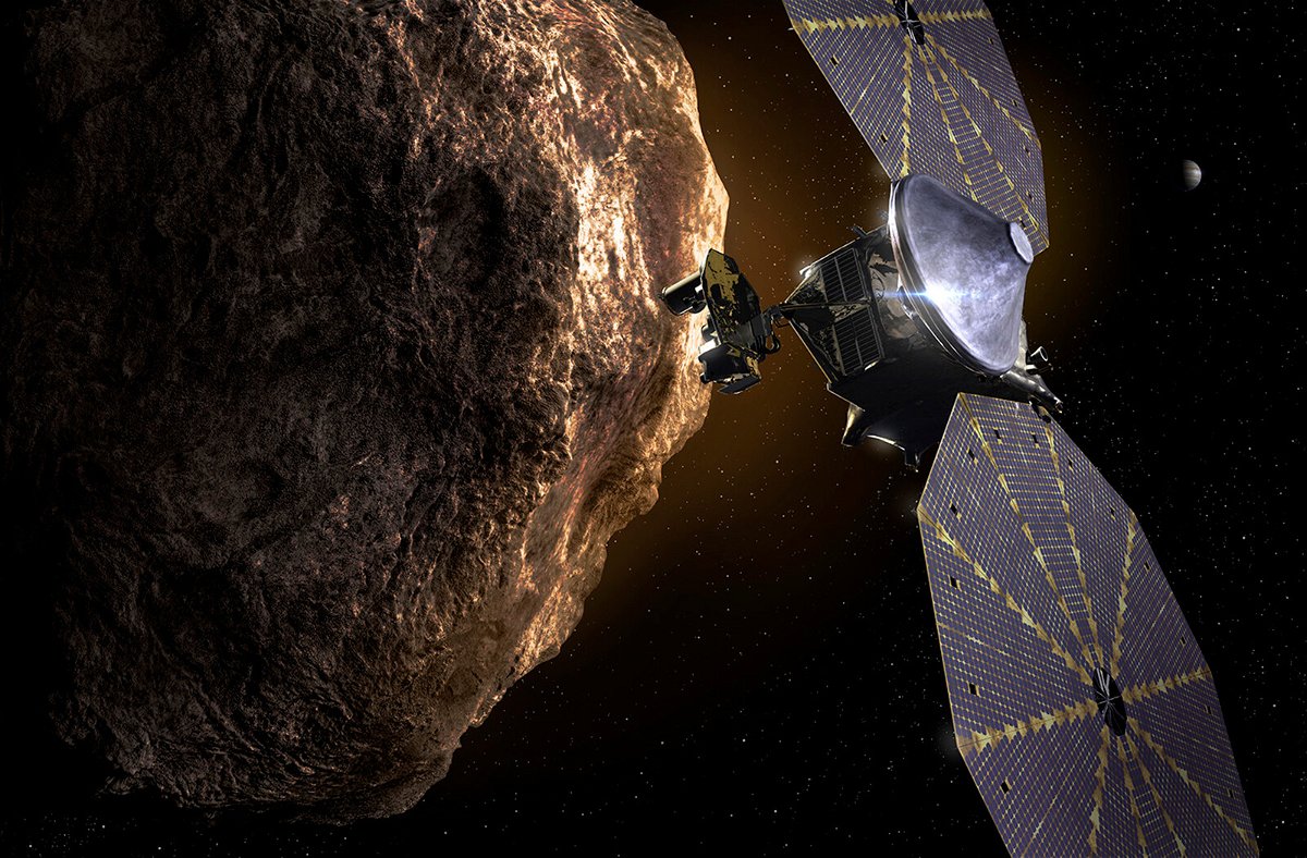 <i>Southwest Research Institute</i><br/>This illustration shows the Lucy spacecraft