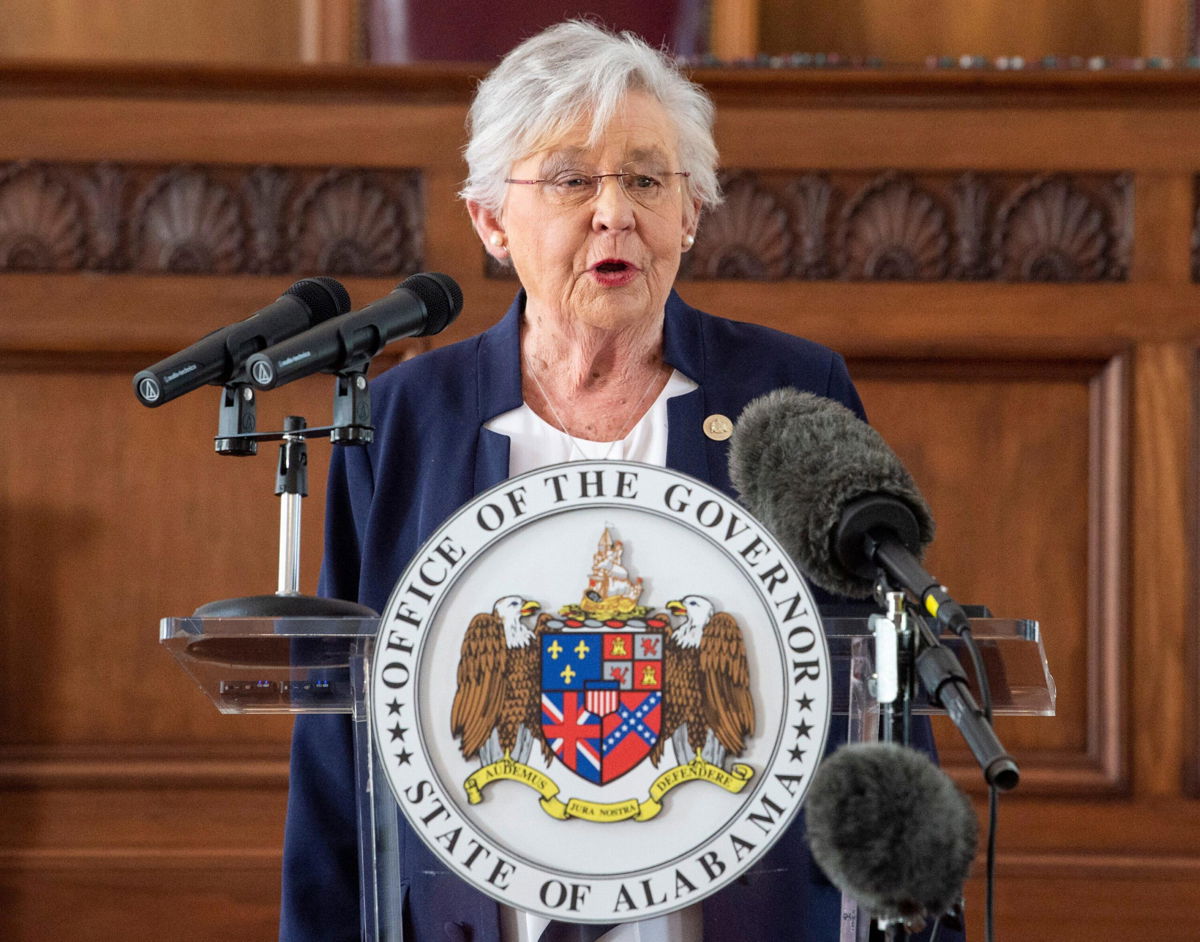 <i>Jake Crandall/Advertiser/USA Today Network</i><br/>Alabama governor Kay Ivey Monday has instructed state agencies to fight federal Covid-19 vaccine mandates. Ivey is seen here in Montgomery