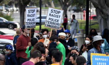 A crowd gathered October 6 in Long Beach