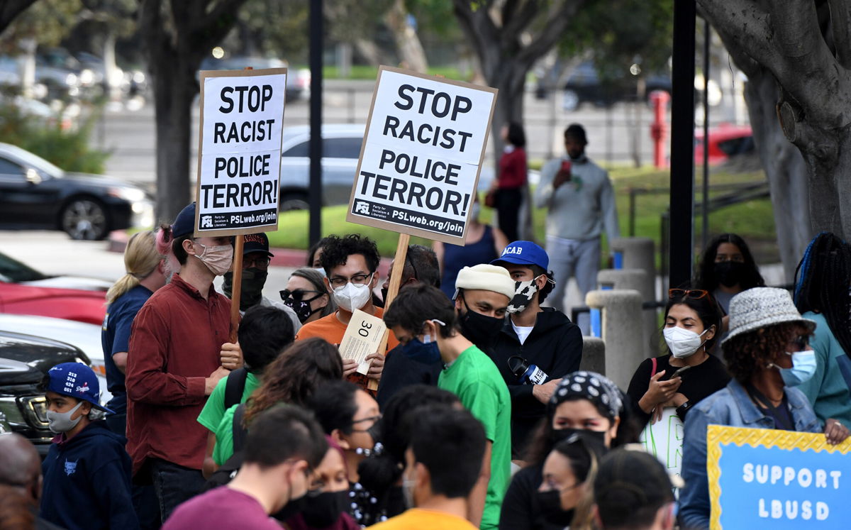 <i>Brittany Murray/MediaNews Group/Long Beach Press-Telegram/Getty Images</i><br/>A crowd gathered October 6 in Long Beach