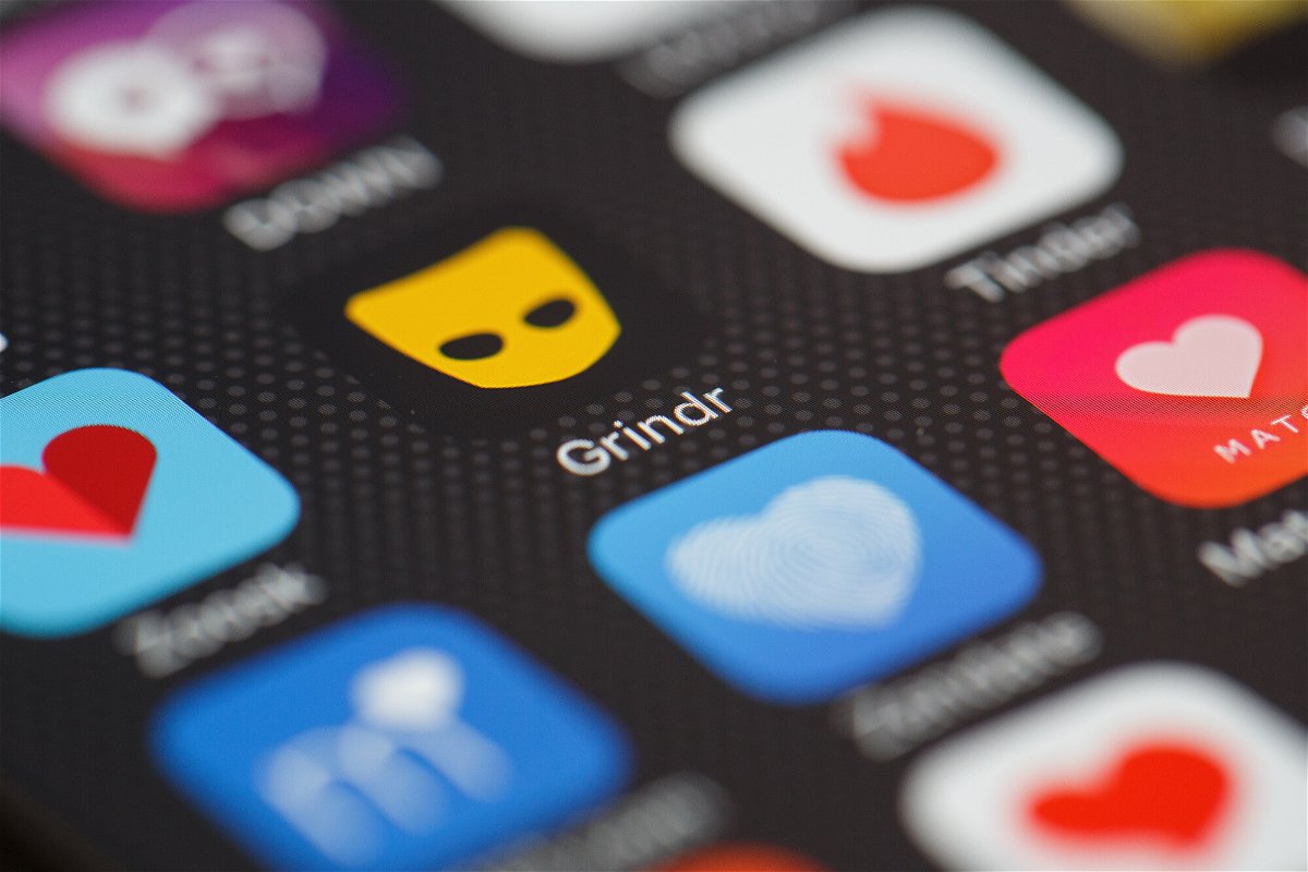 <i>Leon Neal/Getty Images</i><br/>The Grindr app logo on a mobile phone