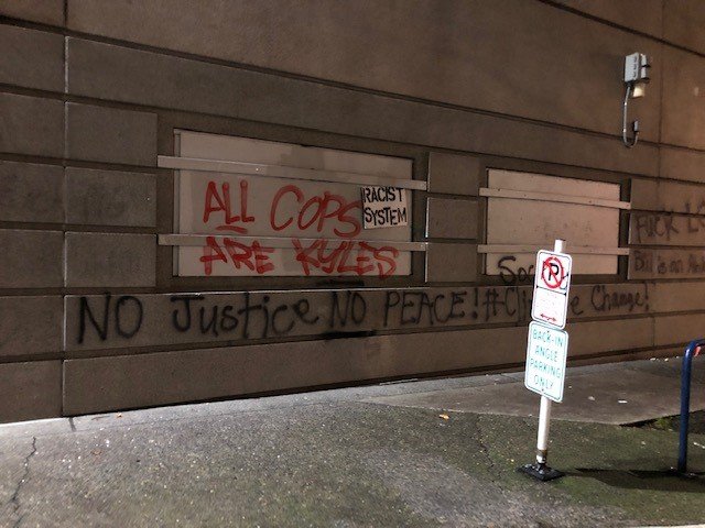 Portland Police Bureau Central Precinct vandalism 1119