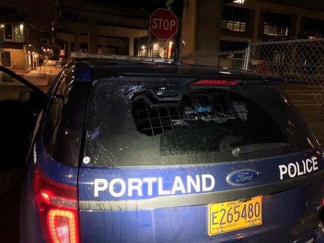 Portland police car smashed 1119