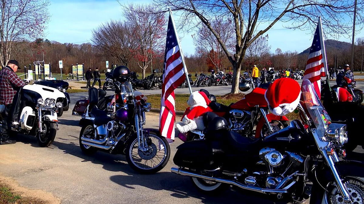 <i>WLOS</i><br/>Hundreds of motorcyclists revved through the mountains with toys in hand -- or riding behind them -- for Henderson County children in need this holiday season.