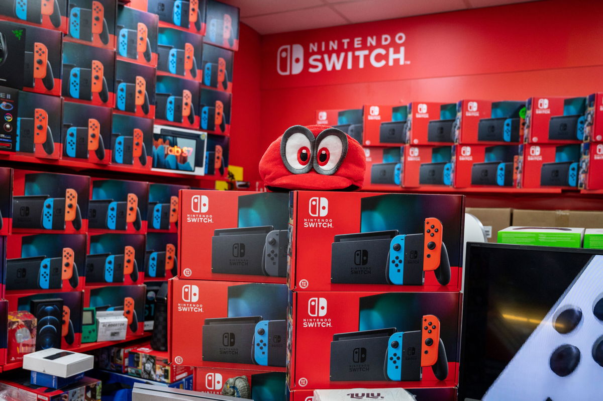 <i>Budrul Chukrut/SOPA Images/LightRocket/Getty Images</i><br/>Nintendo says the global chip shortage is hurting Switch sales.
