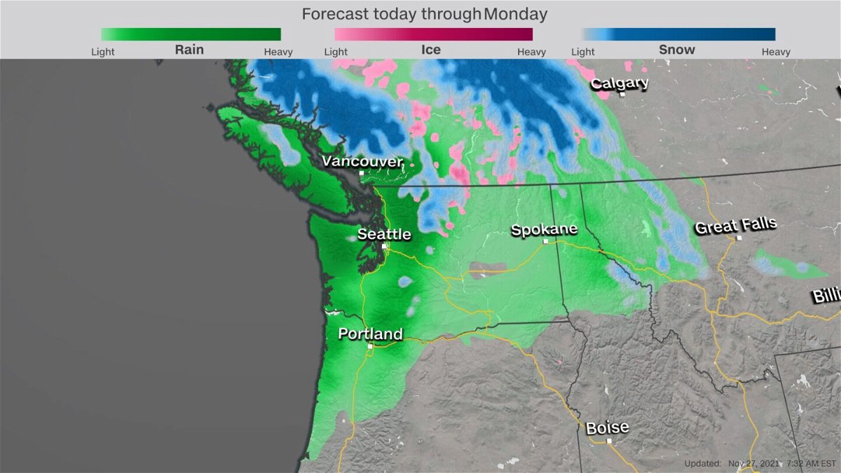 <i>CNN Weather</i><br/>Heavy rain is projected in the pacific northwest.