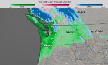 Heavy rain is projected in the pacific northwest.